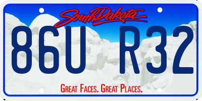 SD license plate 86UR32