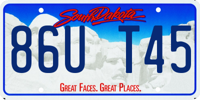 SD license plate 86UT45