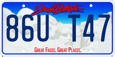SD license plate 86UT47