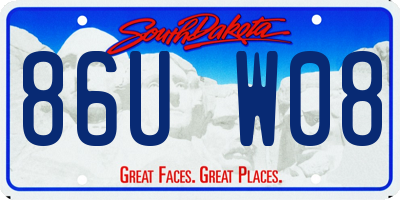 SD license plate 86UW08