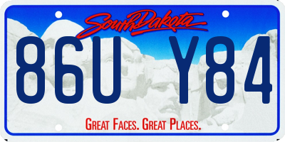 SD license plate 86UY84