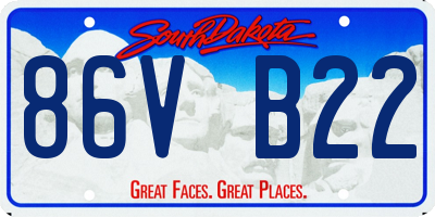 SD license plate 86VB22