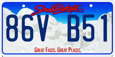 SD license plate 86VB51