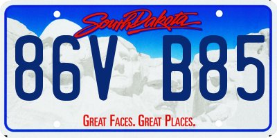 SD license plate 86VB85