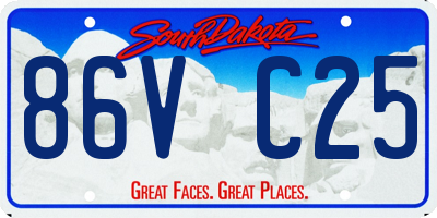 SD license plate 86VC25