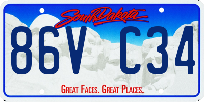 SD license plate 86VC34