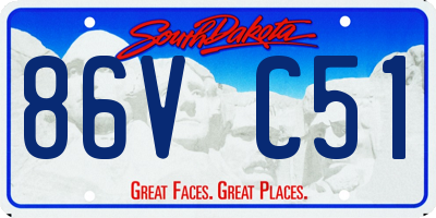 SD license plate 86VC51