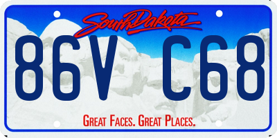 SD license plate 86VC68