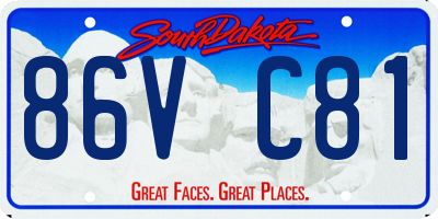 SD license plate 86VC81