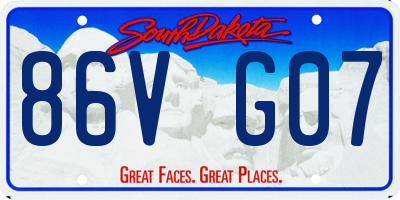 SD license plate 86VG07