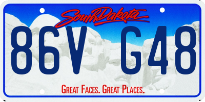 SD license plate 86VG48
