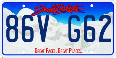 SD license plate 86VG62