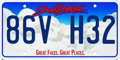SD license plate 86VH32