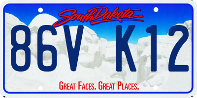 SD license plate 86VK12