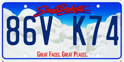 SD license plate 86VK74