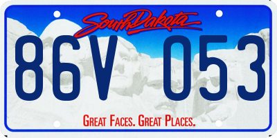 SD license plate 86VO53