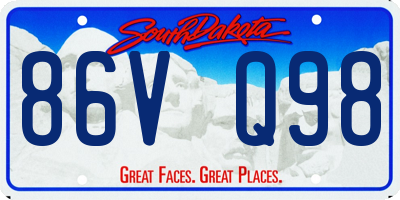 SD license plate 86VQ98
