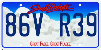 SD license plate 86VR39