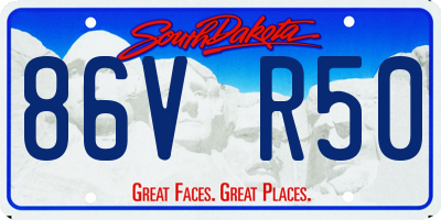 SD license plate 86VR50