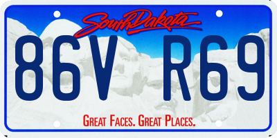 SD license plate 86VR69