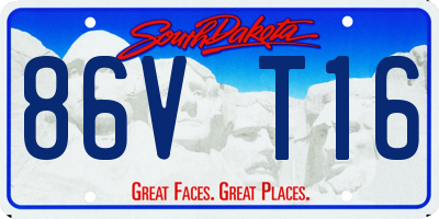 SD license plate 86VT16