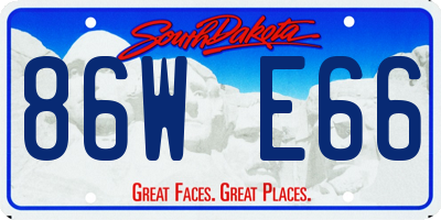 SD license plate 86WE66