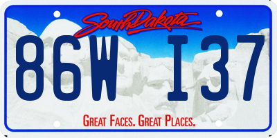 SD license plate 86WI37