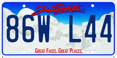 SD license plate 86WL44