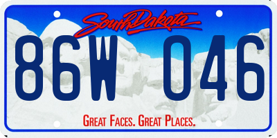 SD license plate 86WO46