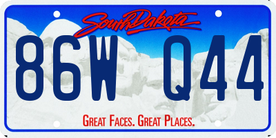 SD license plate 86WQ44
