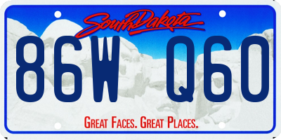 SD license plate 86WQ60