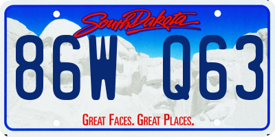 SD license plate 86WQ63