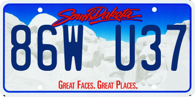 SD license plate 86WU37