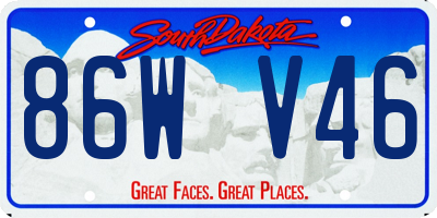 SD license plate 86WV46