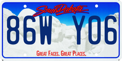 SD license plate 86WY06