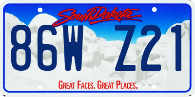 SD license plate 86WZ21