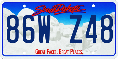 SD license plate 86WZ48