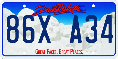 SD license plate 86XA34