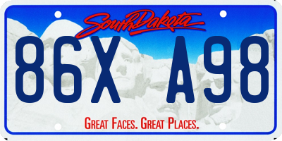 SD license plate 86XA98