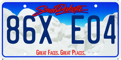 SD license plate 86XE04