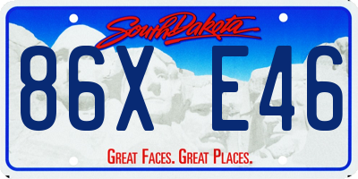 SD license plate 86XE46