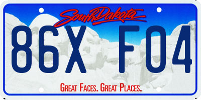 SD license plate 86XF04