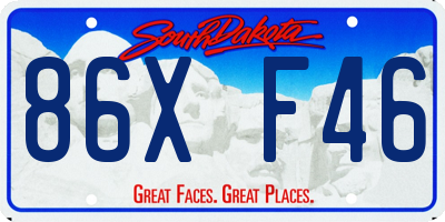 SD license plate 86XF46