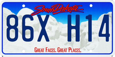 SD license plate 86XH14