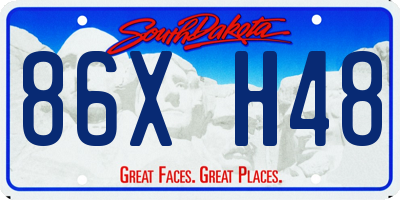 SD license plate 86XH48