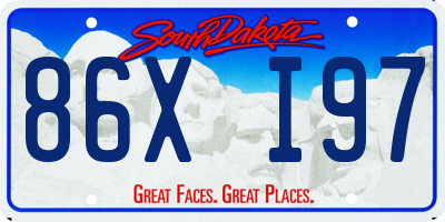 SD license plate 86XI97