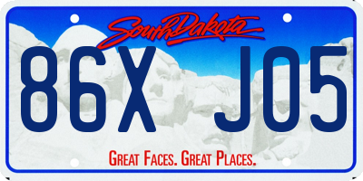 SD license plate 86XJ05