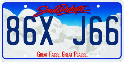 SD license plate 86XJ66