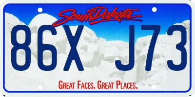 SD license plate 86XJ73