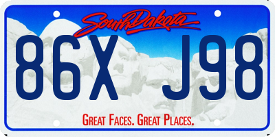 SD license plate 86XJ98